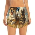 thumbnail image 2 of Cauagu Farm Corgi German Shepherd Print Women's 2 in 1 Running Shorts Athletic Workout Gym Yoga Shorts Running Shorts for Women-Large, 2 of 7