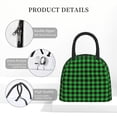 thumbnail image 4 of Balery Buffalo Plaid Green Black Bolsa de Almuerzo para Mujeres, Caja de Almuerzo, Bolsa de Almuerzo Pequeña Impermeable, Tote de Almuerzo Reutilizable con Gran Capacidad, 4 of 6