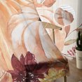thumbnail image 5 of Sheer Curtains 63 inches Long, Fall Thanksgiving Watercolor Pumpkin Flowers Beige Texture Light Filtering Sheer Window Curtains Rod Pocket Voile Drapes for Bedroom Living Room, 52"W x 63"L 2 Panels, 5 of 7