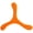 Orange, variant on Abrazo Boomerang - Plastic boomerangs based on the Renner design