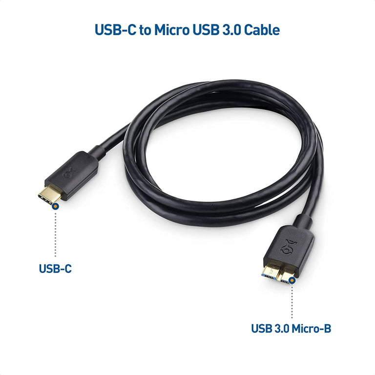 Fysica Acrobatiek Astrolabium Cable Matters USB C to Micro USB 3.0 Cable (USB C to Micro B 3.0, USB C  Hard Drive Cable) in Black 3.3 Feet - Walmart.com