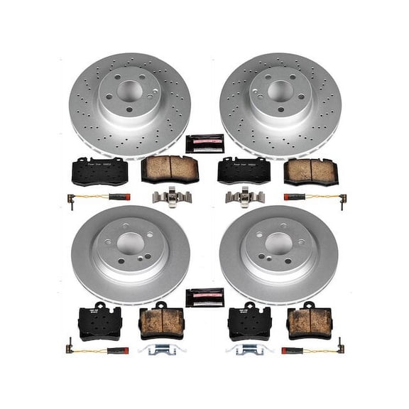 Front and Rear Brake Pad and Rotor Kit - Compatible with 2000 - 2003 Mercedes-Benz S500 Base 2001 2002