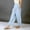 Light Blue, variant on Juslio Pants for Women Casual Linen Bohemian Comfortable Elastic Waist with Pockets Straight Pants
