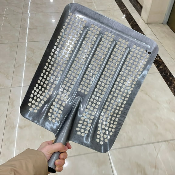 Heavy-Duty Metal Sifter Shovel with Mesh Attachment & Storage Bag - Compact Beach Treasure Digging Tool, Farm Chicken Coop Cleaner, Durable Garden & Lawn Care Equipment