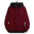 thumbnail image 2 of PMVFHDE Hoodies for Men Winter Solid Color Daily Casual Loose Comfort Long Sleeve Pullover Hooded Sweatshirt Top ,XXL, 2 of 4