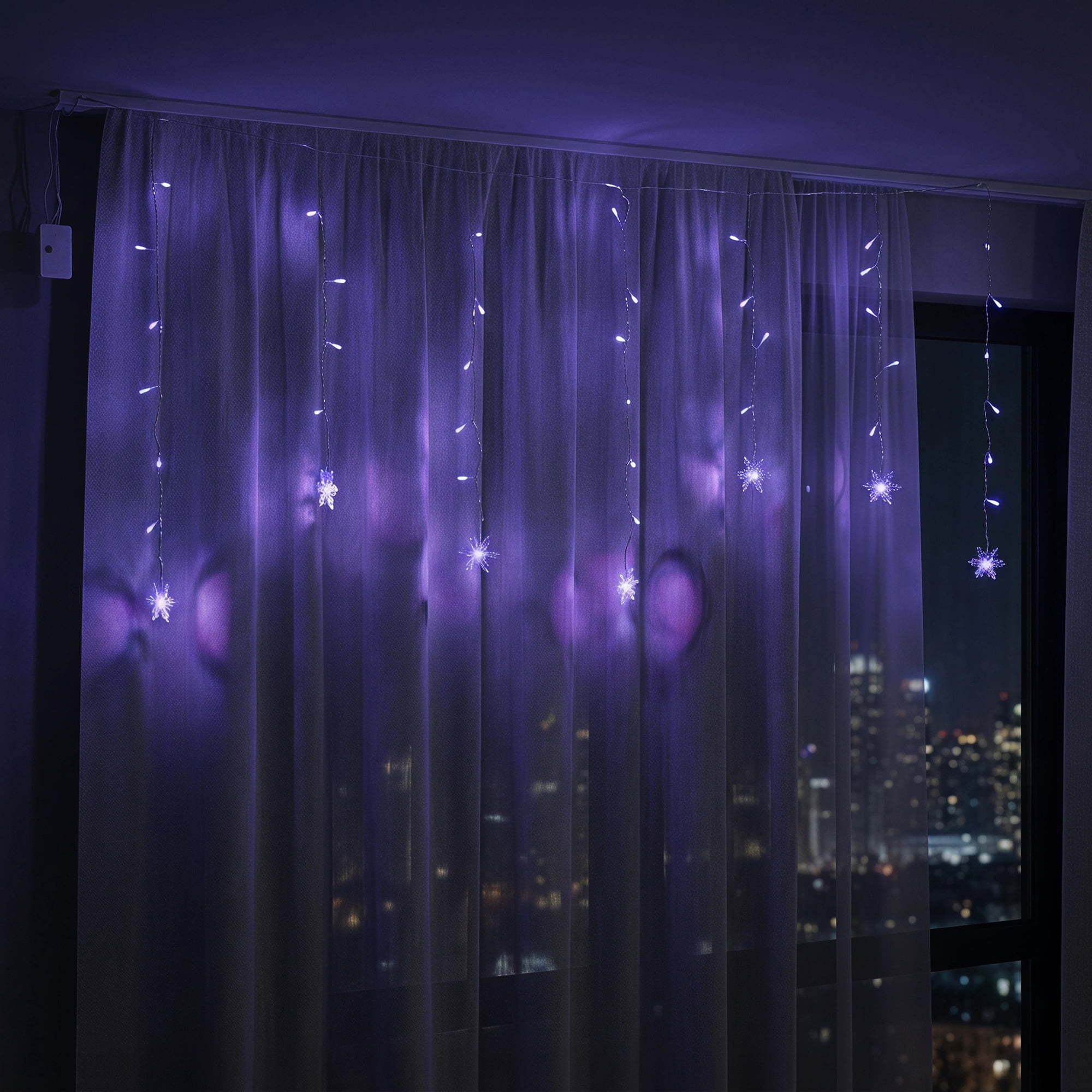 Unique Bargains 3D Snowflake Decor Lights for Indoor 3.5 ft Blue US Plug In Powers