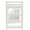 thumbnail image 6 of Euroco Wood Twin Size Loft Bed with Storage Staircase and Shelves, LED Light and Wardrobe for Kids, White, 6 of 13