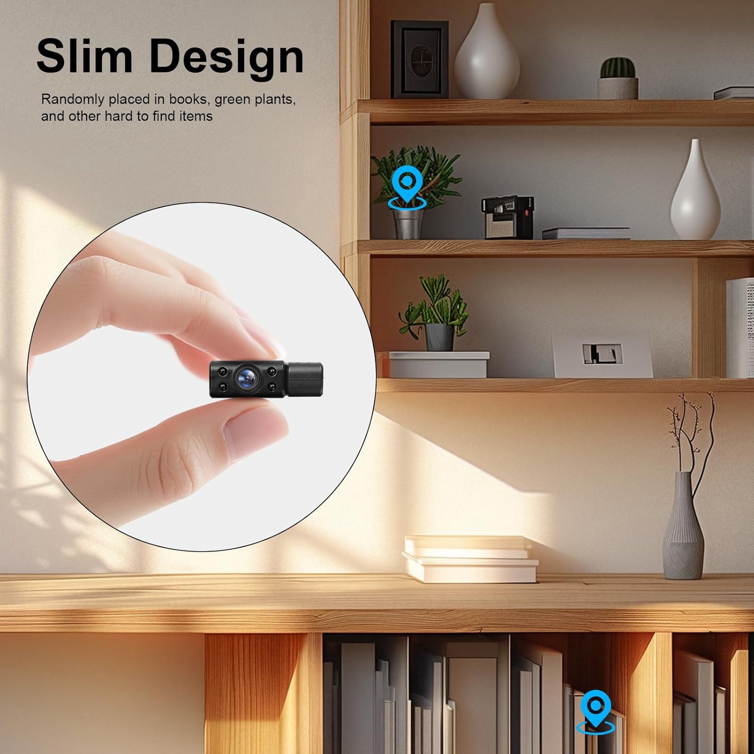 Mini WiFi Camera HD 180° Rotating Lens,Wireless Security Camera with Night Vision Portable Body Cam,Remote View Motion Detection Phone App Control & Real-Time Alerts for Home/Baby/Pet/Nanny Monitor