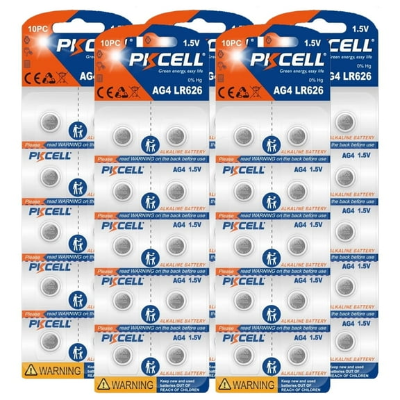 PKCELL LR626 Watch Battery, AG4 377 1.5V Button Coin Cell Alkaline Battery - 50 Count