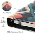 thumbnail image 3 of FORMRS 3 Ring Photo Album 4"x6" Self Adhesive Large Capacity PU Leather Cover, Green Abstract, 3 of 8