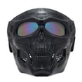 thumbnail image 2 of Gafas de moto con forma de calavera y correa ajustable antideslizante para ciclismo todoterreno, lentes multicolores y negras, 2 of 12