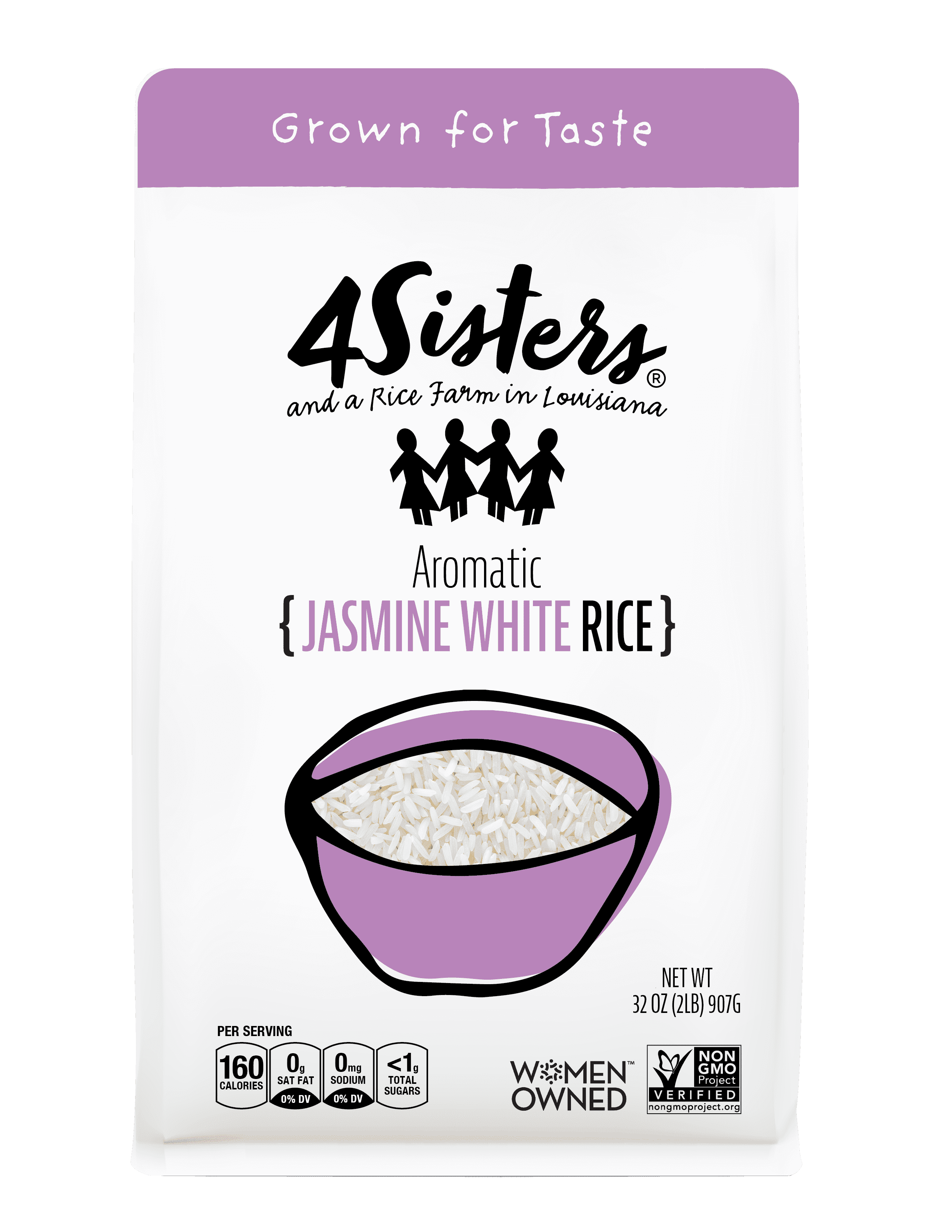 (3 pack) 4Sisters Premium Aromatic Jasmine Rice, 2 lb