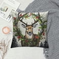 thumbnail image 2 of COMIO  Home Decoration Throw Pillow Covers Birch Tree Forest with a Woodland Christmas Deer Pillowcases Square Two Sides Print, 2 of 5