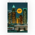 thumbnail image 3 of Charlotte, North Carolina, Retro Skyline (no text) (16x24 Giclee Gallery Art Print, Vivid Textured Wall Decor), 3 of 3