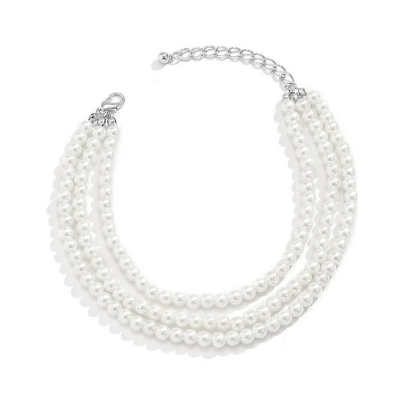 Mother's Day Gifts Moocorvic Elegant Imitation Pearl Beaded Tassel Anklet Women's Trend Geometric Chain And Foot Decoration Paired With High Heels