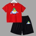 thumbnail image 3 of Conjuntos deportivos de verano para niños, camisetas de manga corta y pantalones de lucha de anime, conjuntos para niños y niñas de 3 a 13 años, 3 of 5