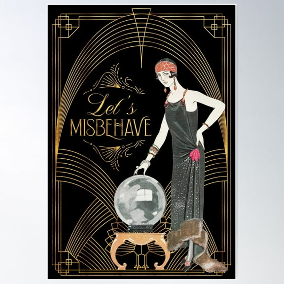 Let'S Misbehave Funny Bathroom Art Print Sign Poster Wall Art, Modern Wall Decor For Living Room Bedroom, 8x12 UNFRAMED