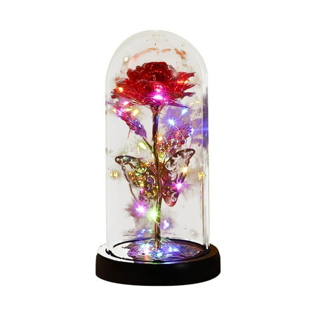 

Flute Ornament Valentine S Day Rose Decoration Transparent Acrylic Cover Light Emitting Decoration Light Emitting Glass Cover Decoration Christmas Ornament Friend Christmas Decorations for The Table