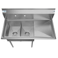 thumbnail image 3 of Pemberly Row Silver 12x16x10 Right Stainless Steel Kitchen Prep & Utility Sink, 3 of 7