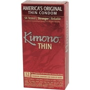 Angle View: Kimono Thin Lubricated Latex Condoms - 12 ct
