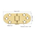 thumbnail image 3 of Uxcell 2.76x1.18inch Flip Hinges Sewing Machine w Screws Brass Gold Tone 2Pack, 3 of 4