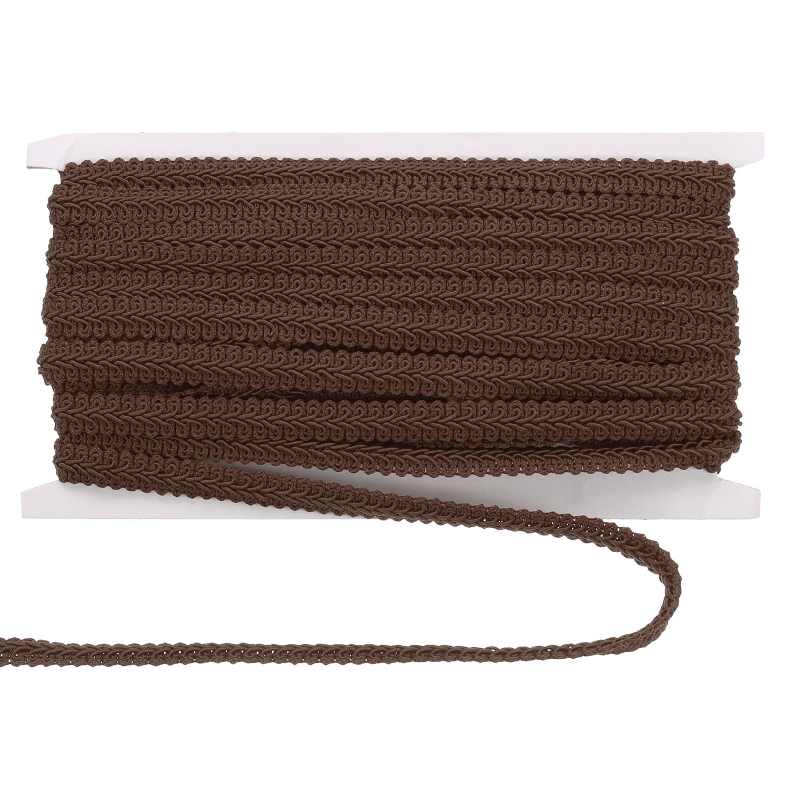 Unique Bargains Gimp Braid Trim Woven Fabric Ribbon Brown