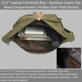 thumbnail image 3 of Crossbody Messenger Bag for iPad Pro 12.9 inches, Rfid Shoulder Purse w/Water Bottle Holders, 13 inch Laptop Briefcase, Built-in Wallet With AirTag Case Green, 3 of 10