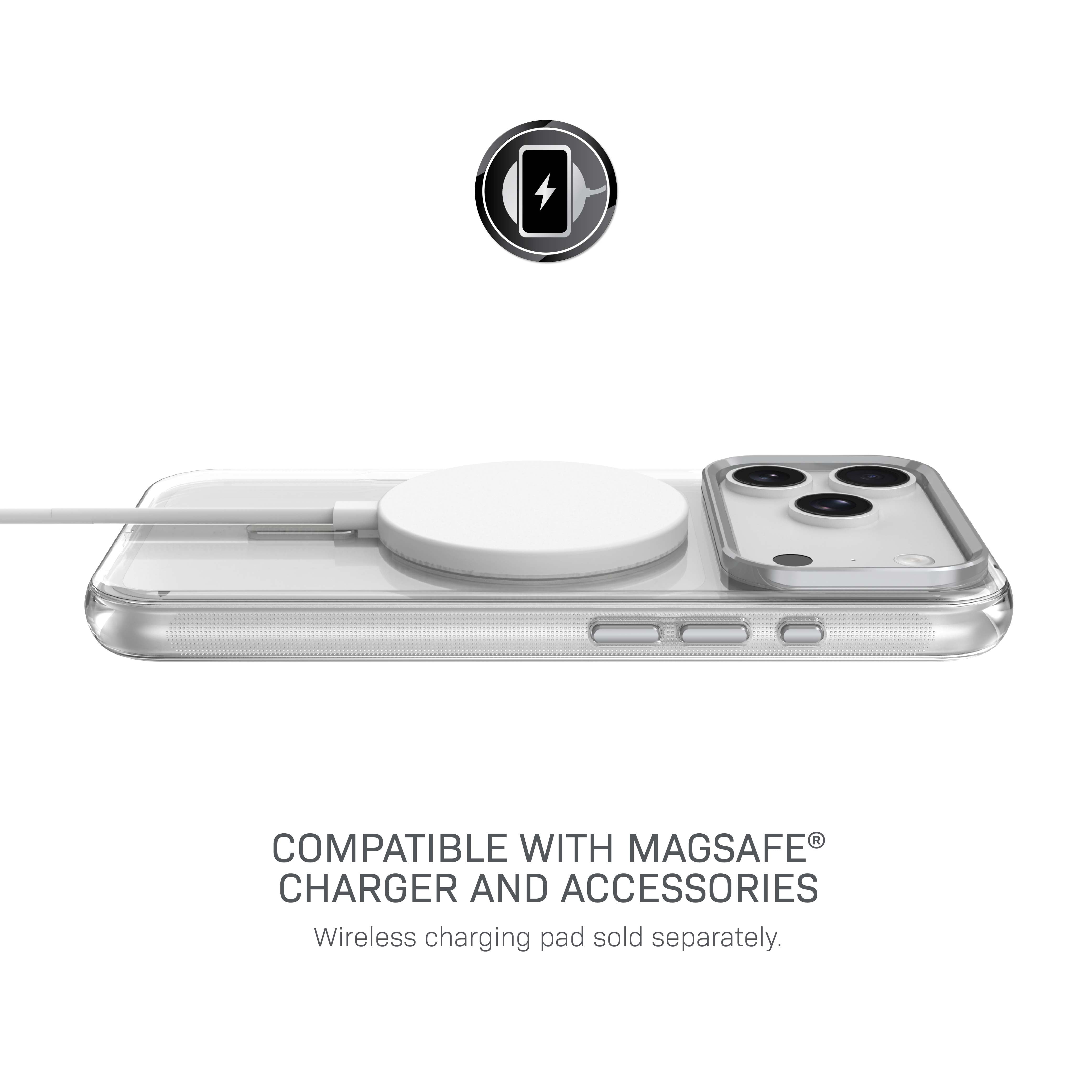 Body Glove Reflector Phone Case for iPhone 18 Pro Max / 17 Pro Max, MagSafe Compatible - Clear/Silver