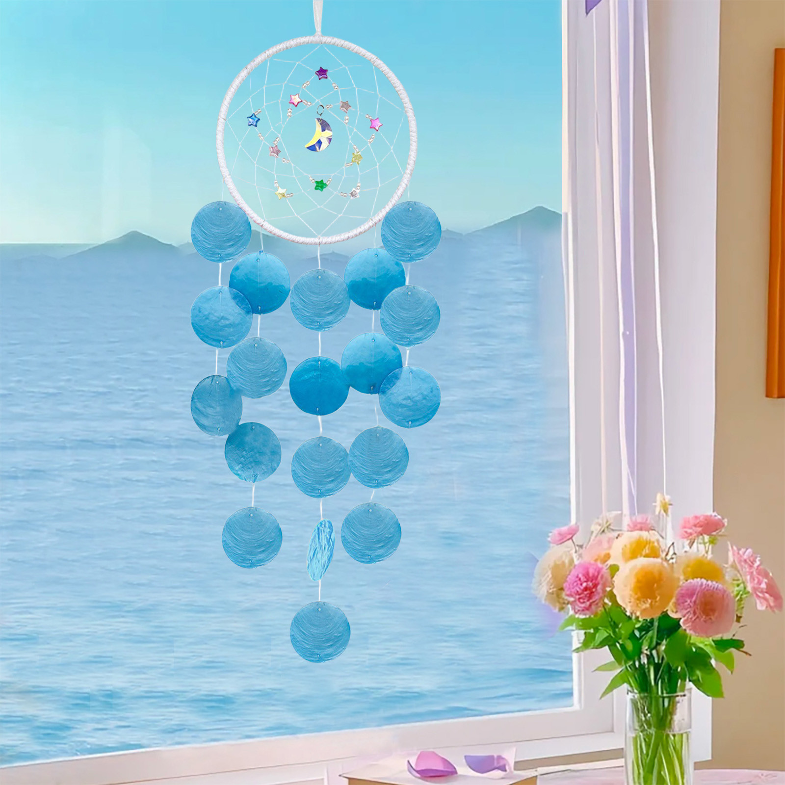 Specollect 2 Pcs Handmade Wind Chime Kit, Wooden Beads & Shells, Soothing Sound, Craft Decor for Home Garden Balcony Window, Teacher Gift, Housewarming