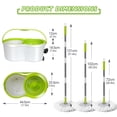 thumbnail image 7 of White Spin Mop Bucket System 360° Rotating Microfiber Floor Cleaning for Home and Office, 7 of 7