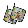 thumbnail image 2 of Irish Terrier Spring Path Pair of Pot Holders 7.5 in x 7.5 in, 2 of 2