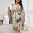thumbnail image 2 of Chicken Pattern Sleepshirts For Sleeping Travels Loose Sleepdress Pajama Dress Soft Nightdress Sleepwear, 2 of 7