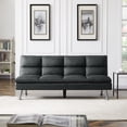 thumbnail image 2 of LUXMOD Relax Lounge Futon Sofa Bed Sleeper Dark Grey Fabric, 2 of 10