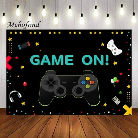 Image of Video Game Photography Background Retro Gaming Game On Party Kids Boy Birthday Party Baby Shower Backdrop Photo Studio