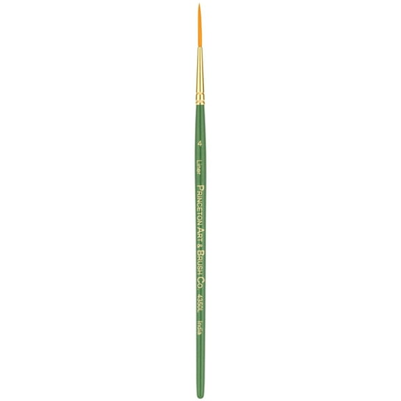 Princeton Brush Lauren Golden Synthetic Watercolor & Acrylic Brush, Liner, 4