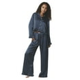 thumbnail image 2 of Mills by Millie Bobby Brown Women's Sleep Satin PJ Top with Ruffle, Sizes XS-XXXL, 2 of 5