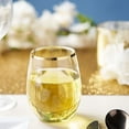 thumbnail image 6 of BalsaCircle 12 Gold Rim 12 oz Clear Disposable Plastic Stemless Wine Glasses, 6 of 8