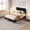 Black, variant on Full Bed Frame, Upholstered Platform Bed with Headboard, Strong Wooden Slats Support, Noise-Free Mattress Foundation, No Box Spring Needed, Easy Assembly, Beige-Without Drawer