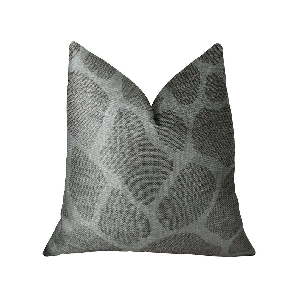 Gray and White Handmade Luxury Pillow 20in x 20in