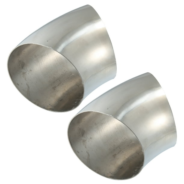 OD 5,98" 45 Grados Codo de Tubo de Escape para Automóvil Tubo Curvo de Acero Inoxidable, 2 Uds