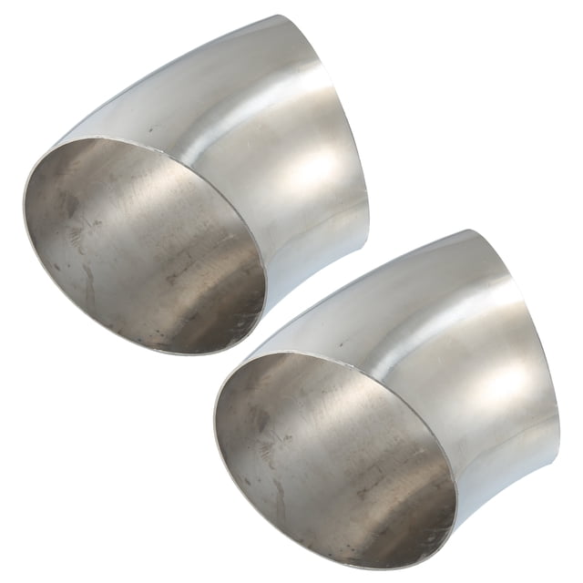 OD 5,98" 45 Grados Codo de Tubo de Escape para Automóvil Tubo Curvo de Acero Inoxidable, 2 Uds