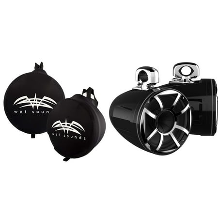 Wet Sounds REV-12-HD-XS-B-SC REV 12 Black HD Tower Speakers with XS Grille and TC3 Swivel Clamps with SUITZ-REV-12-HD Neoprene Protective Covers