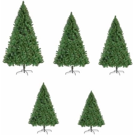 Artificial Christmas Pine Tree Arbol de Navidad with Foldable Metal Stand Easy Assembly Christmas Trees for Holiday Home Office Shop Party Decoration (Green-styleB 5ft)