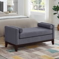 thumbnail image 3 of GZXS Modern Boucle Upholstered Bench with Pillows, 51" Bedroom Bench with Padded Seat and Solid Wood Frame for Entryway, Living Room or End of Bed, Dark Gray, 3 of 7