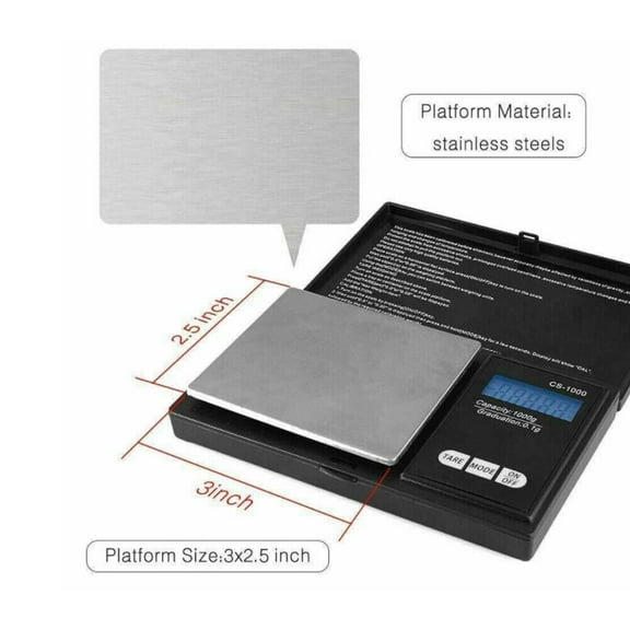 US 1 Pcs Digital Weigh Coin Pocket Scale Oz 1000g x 0.1 Grams Scale Precise