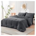 thumbnail image 6 of TiaGOC Comforter Set Seersucker 5 Pieces, All Season Luxury Bed in a Bag for Bedroom, Bedding Set with Comforters, Sheets, Pillowcase & Sham, Dark Grey, 6 of 9
