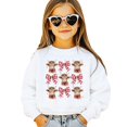 thumbnail image 2 of Christmas Cows and Plaid Holiday Bows Sweatshirt for Women Teens and Girls White Sweatshirt Youth Medium, 2 of 5