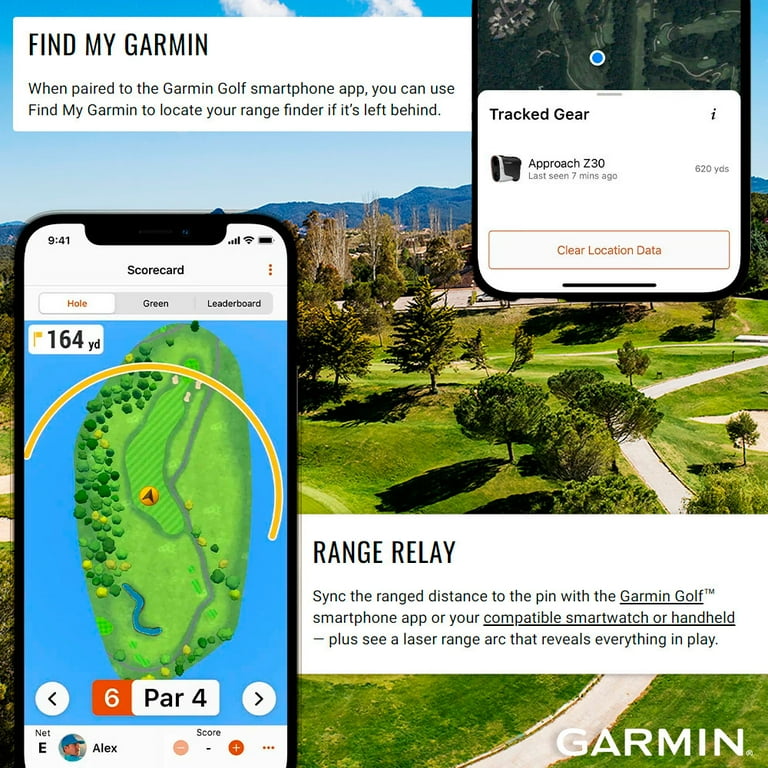 Garmin Approach Z30 Golf Laser Range Finder with 6x