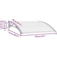 thumbnail image 4 of vidaXL Door Canopy Grey and Transparent 120x75 cm PC, 4 of 4