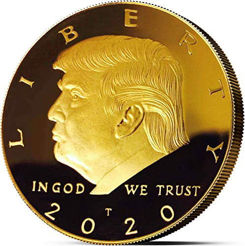 Gold Plated Collectible Coin Donald Trump Coin 2020 Re-Election Gift Protective Case Included Show Your Support to Keep America Great 